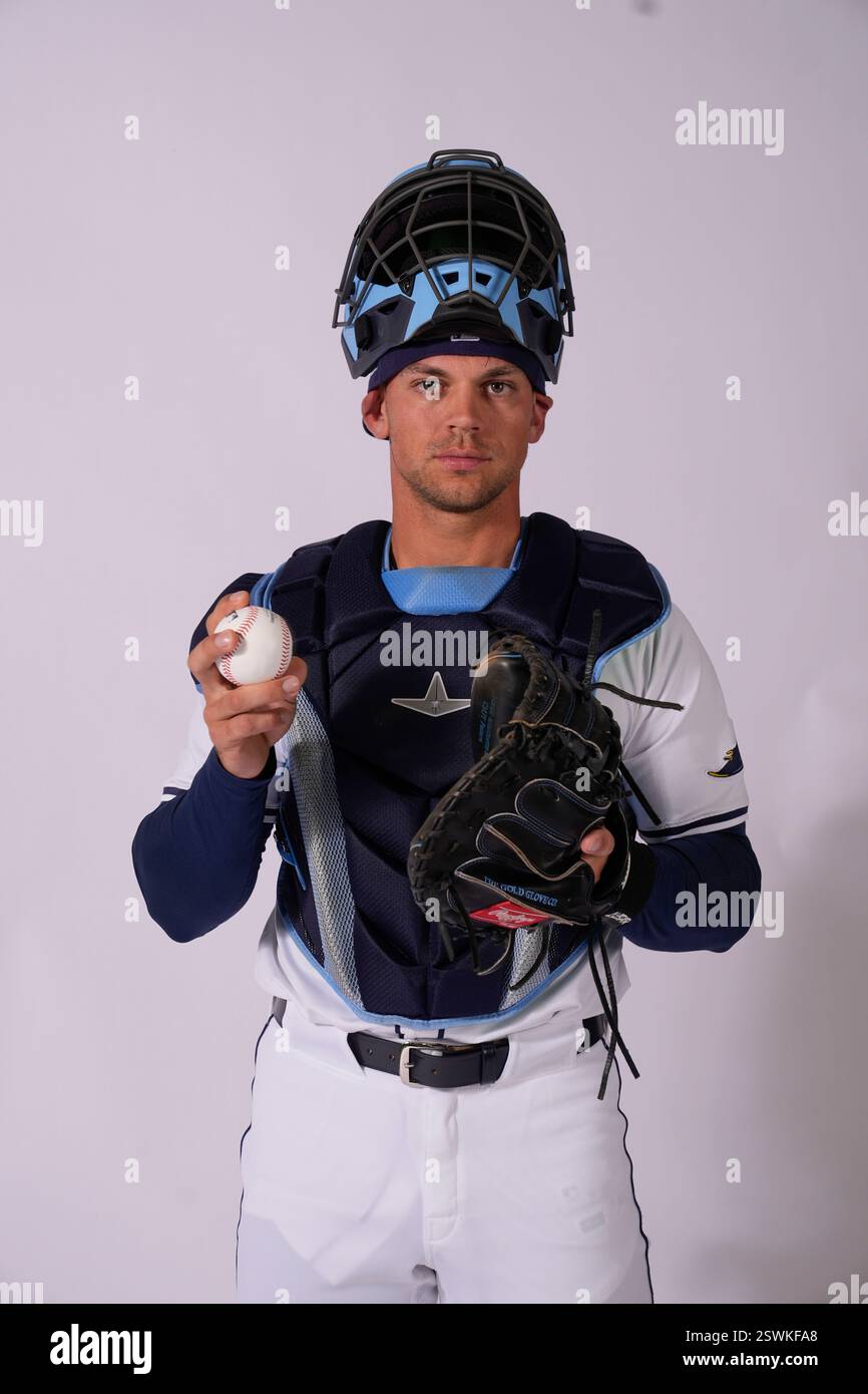 Tampa Bay Rays catcher Ben Rortvedt poses for a portrait during photo ...