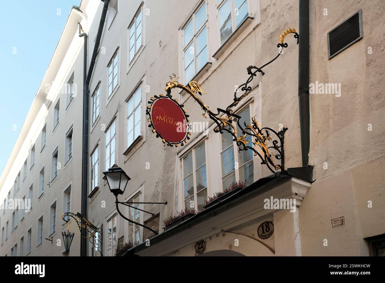 Salzburg, Austria - February 5, 2025. Getreidegasse, Salzburg's most