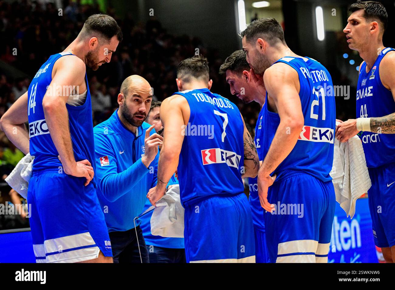 Pardubice, Czech Republic. 21st Feb, 2025. Greek coach Vassilis ...