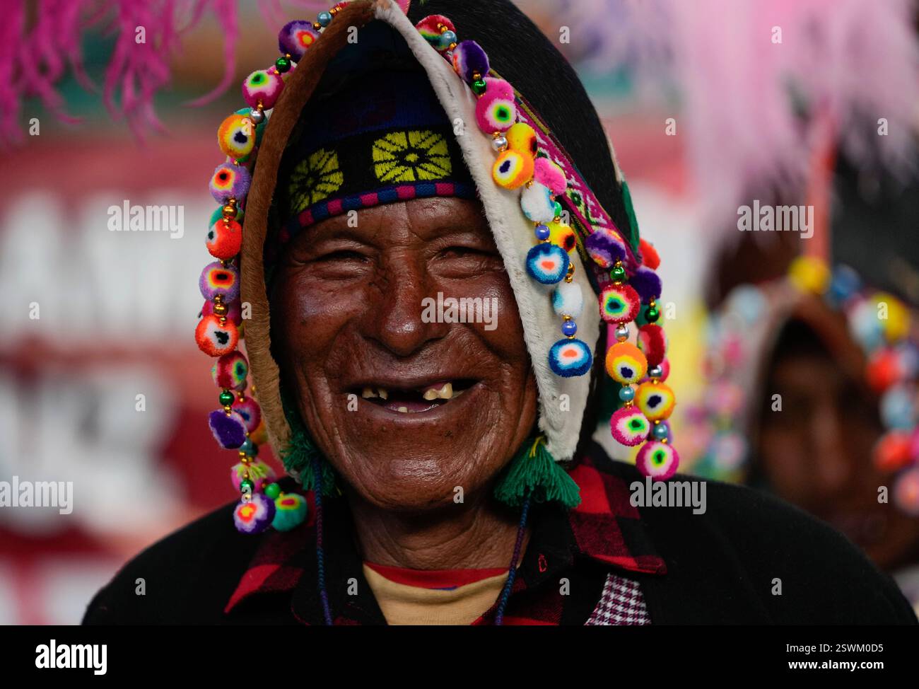 A supporter of Bolivian President Luis Arce attends a Movement for