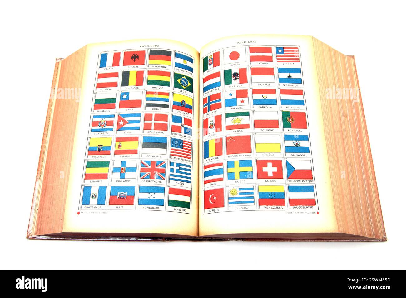 Nouveau Petit Larousse Illustré French Encylopedia Flags Stock