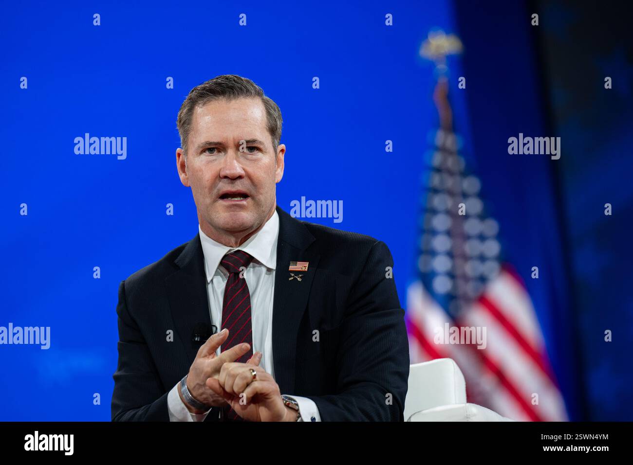 National Security Advisor of the United States Michael Waltz speaks at ...