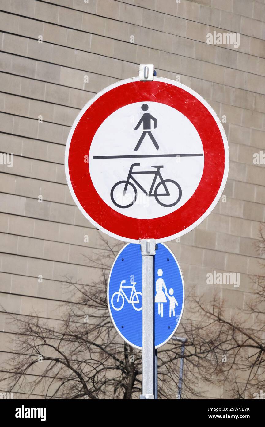 Confusing Traffic Signs Germany Europe Stock Photo Alamy