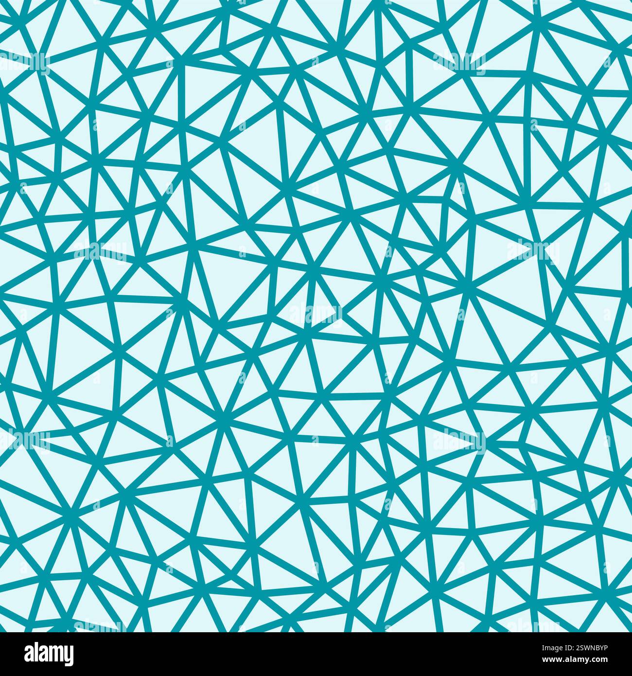 Vector science background. Cyan color. Small triangles size. Bold lines weight. Repeatable pattern. Seamless tileable vector illustration. Stock Vector