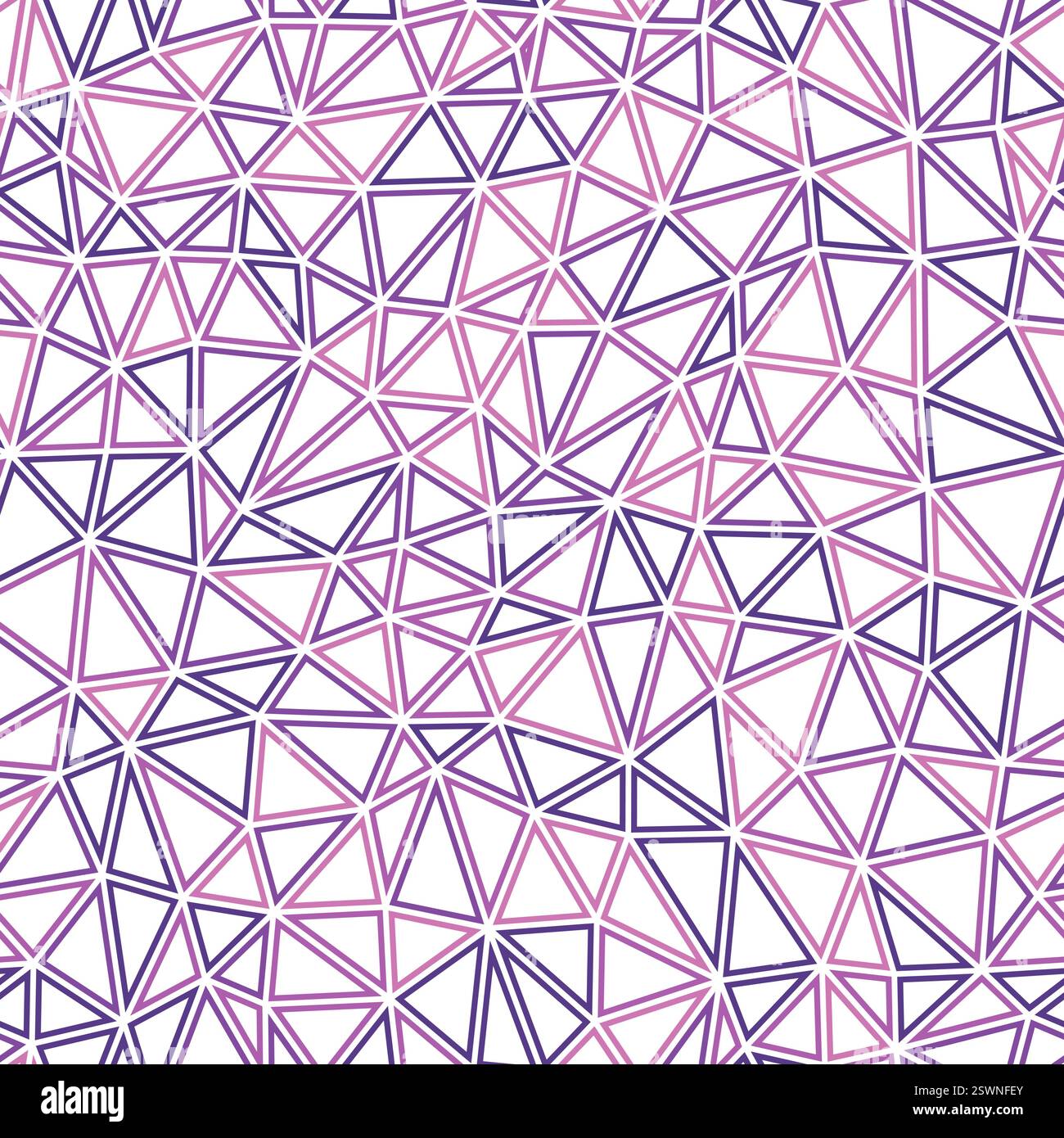 Triangles pattern geometric design. Small triangles size. Multiple colors style. Geometric shapes outlined. Repeatable pattern. Purple Harmony Blend. Stock Vector
