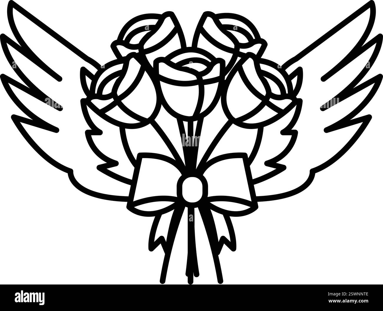 Flying bouquet Stock Vector Images - Alamy