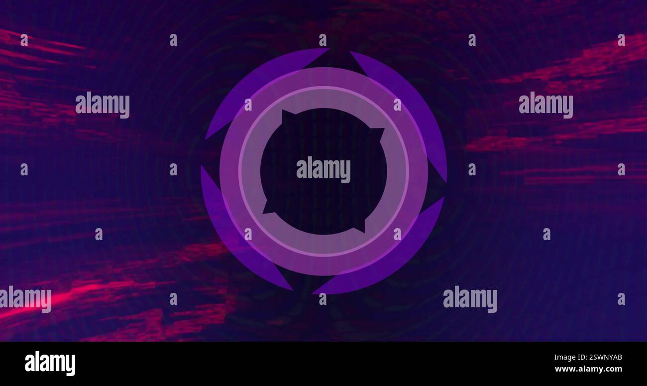 Image of scope scanning over red shapes Stock Photo