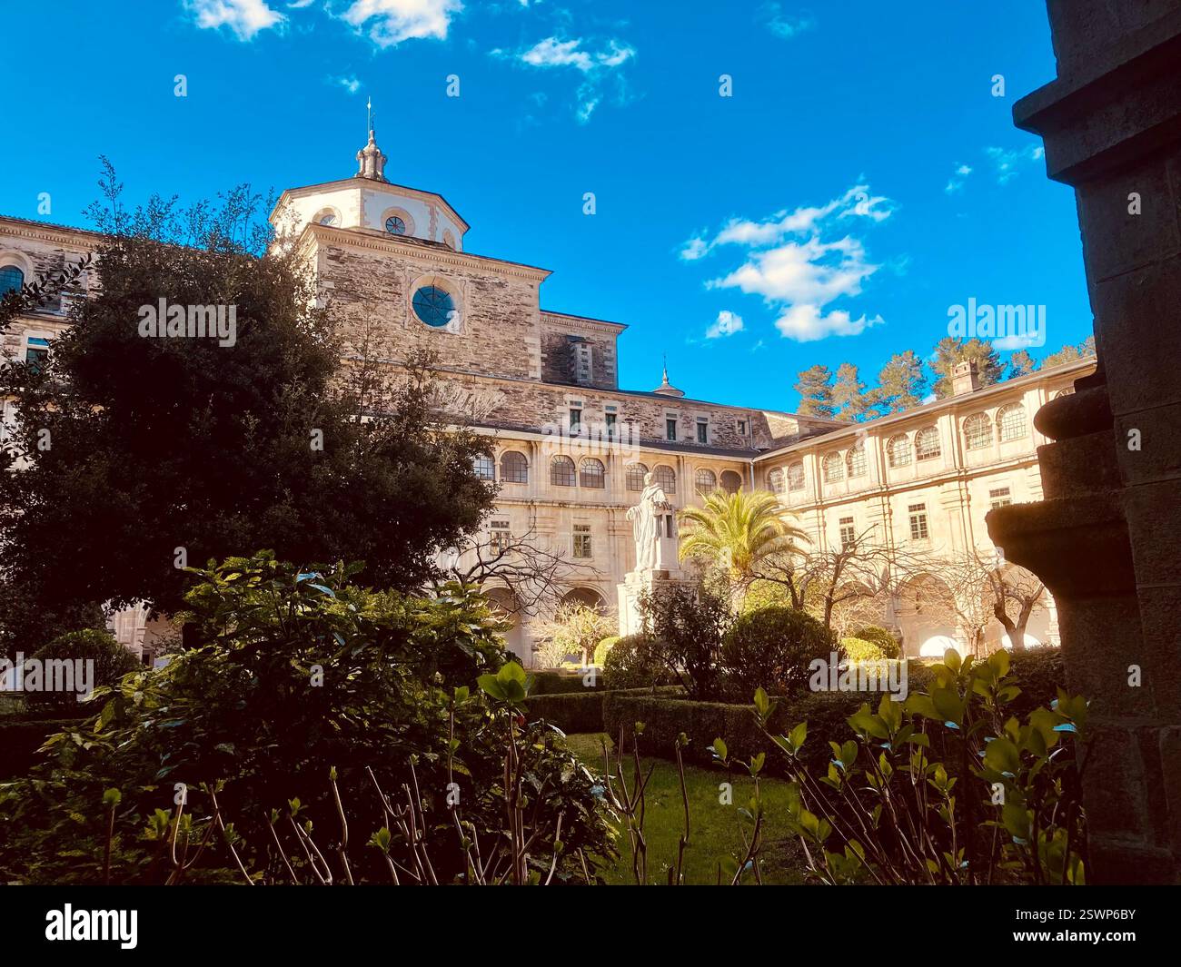 Cloister, Samos Monastery, Galicia, Spain - Smartphone Captured Stock Image