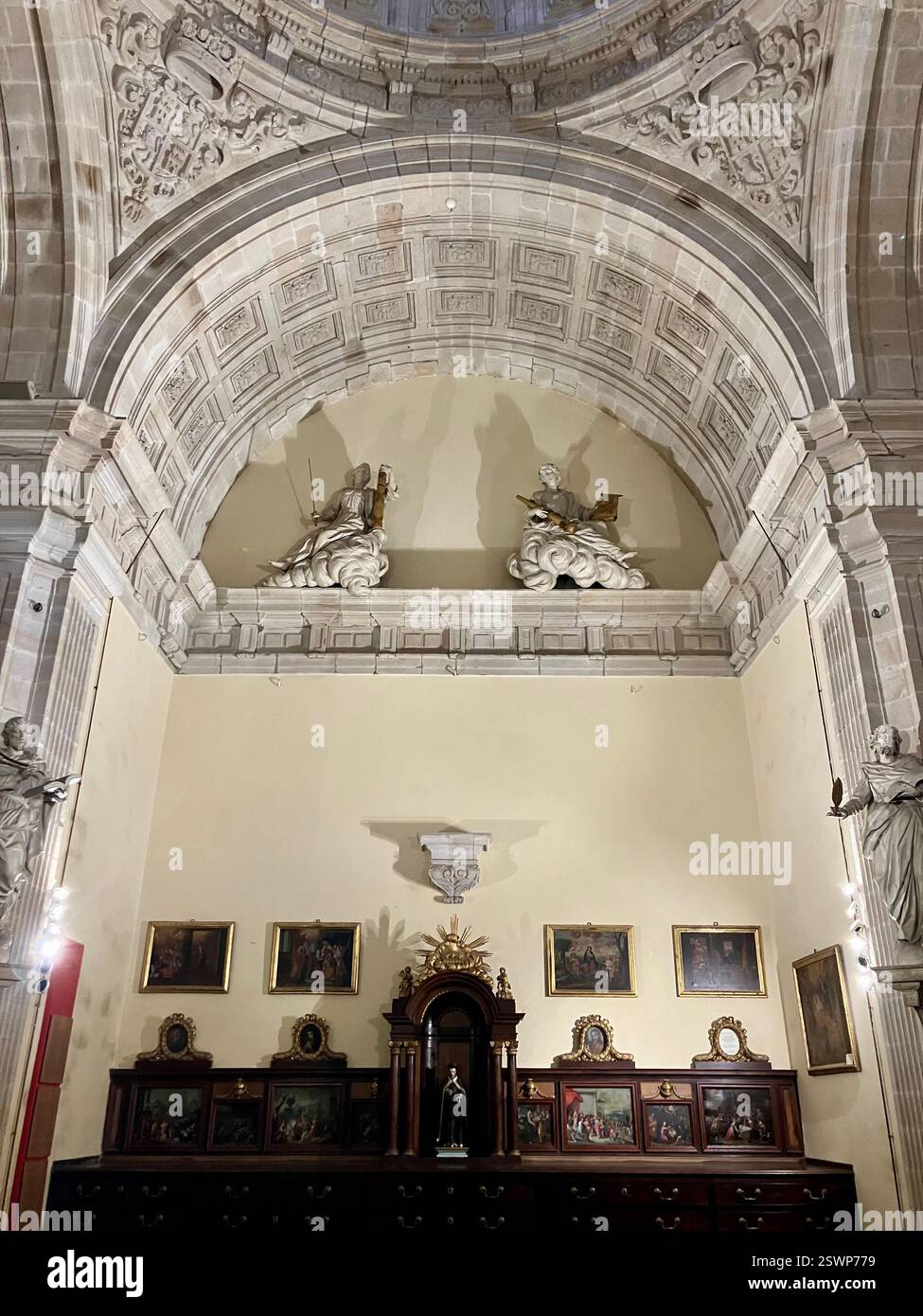 Sacristy within Mosteiro de San Martiño Pinario, Santiago de Com.Galicia, Spain - Smartphone Captured Stock Image