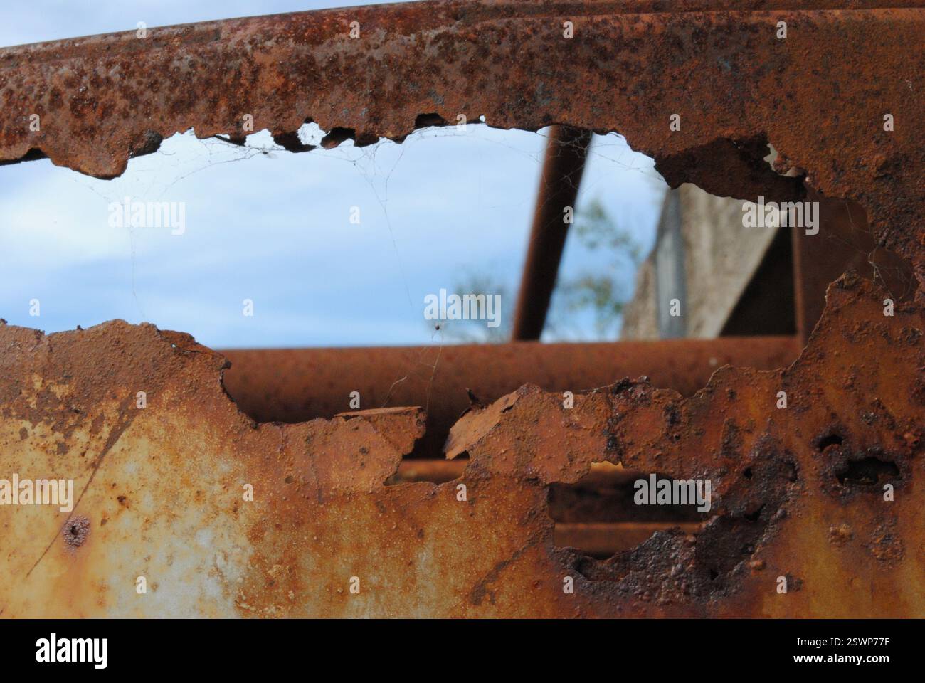 old rusty tin sheet Stock Photo