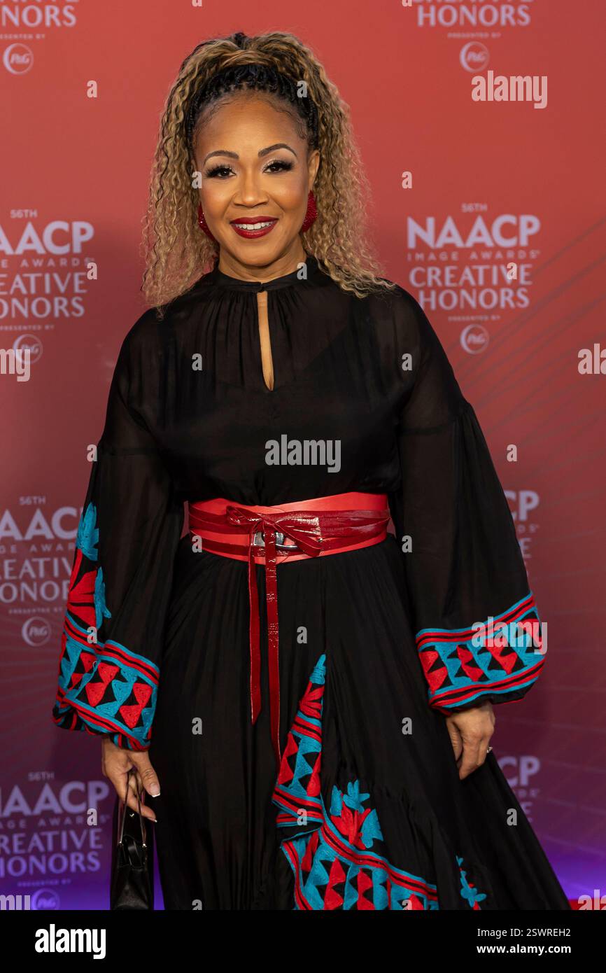 Erica Campbell attends the arrivals of the “56th NAACP Image Awards ...