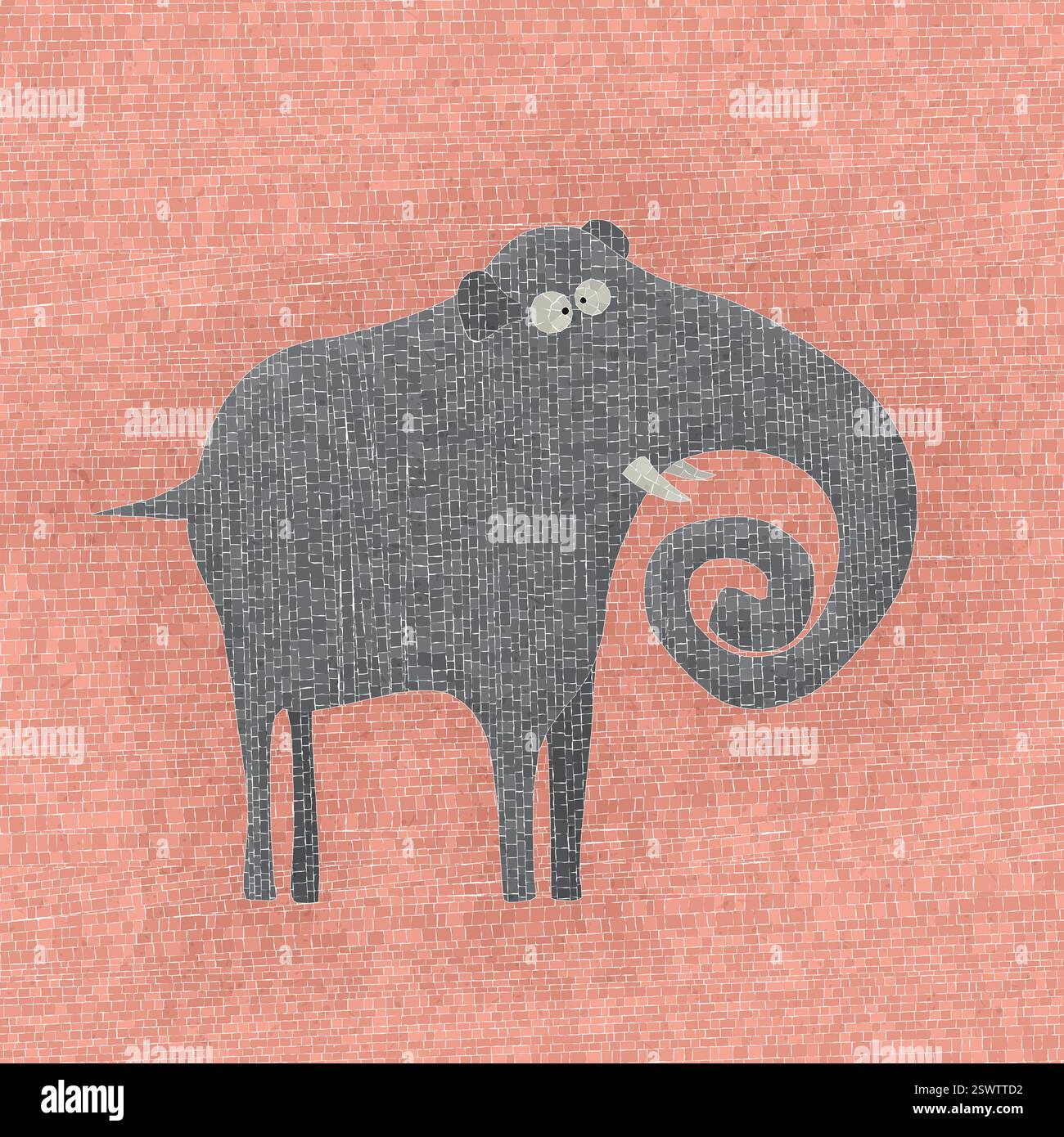 Elephant vector mosaic, graphic art Stock Vector