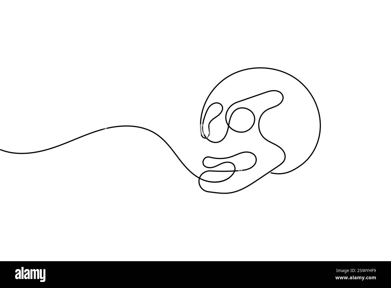 Isolate Drawing Human skull continuous one line drawing and and minimalist style ...
