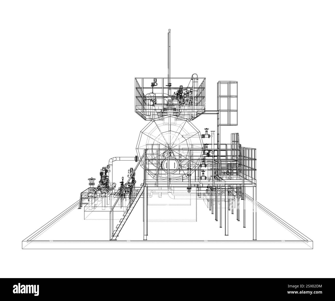 Industrial tank with valves. Vector rendered of 3d Stock Vector Image ...