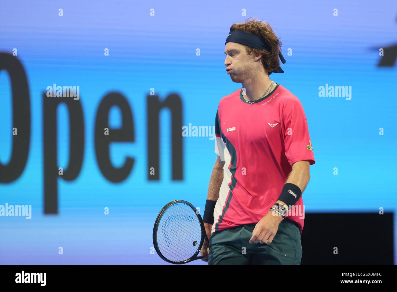 Rublev Doha Russia's Andrey Rublev reacts during the final match of the Qatar Open ...