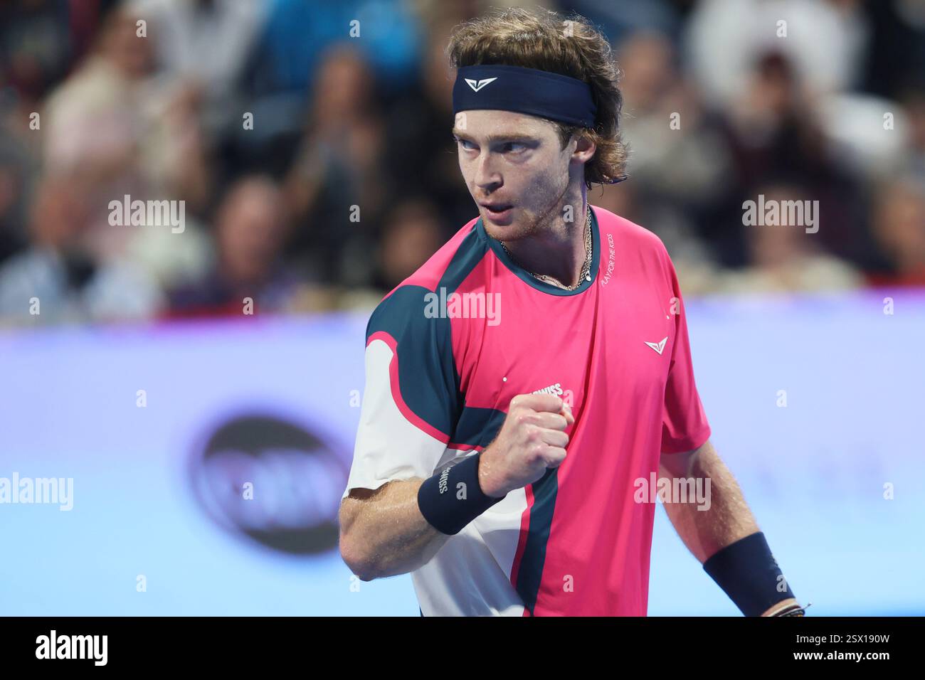 Rublev Doha Russia's Andrey Rublev reacts during the final match of the Qatar Open ...
