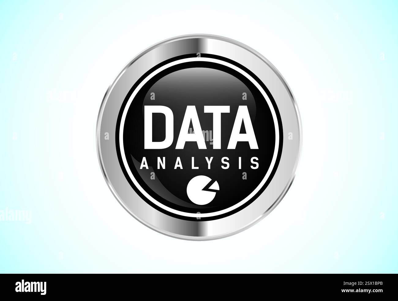 Data analysis button design illustration. Market research, analytic ...