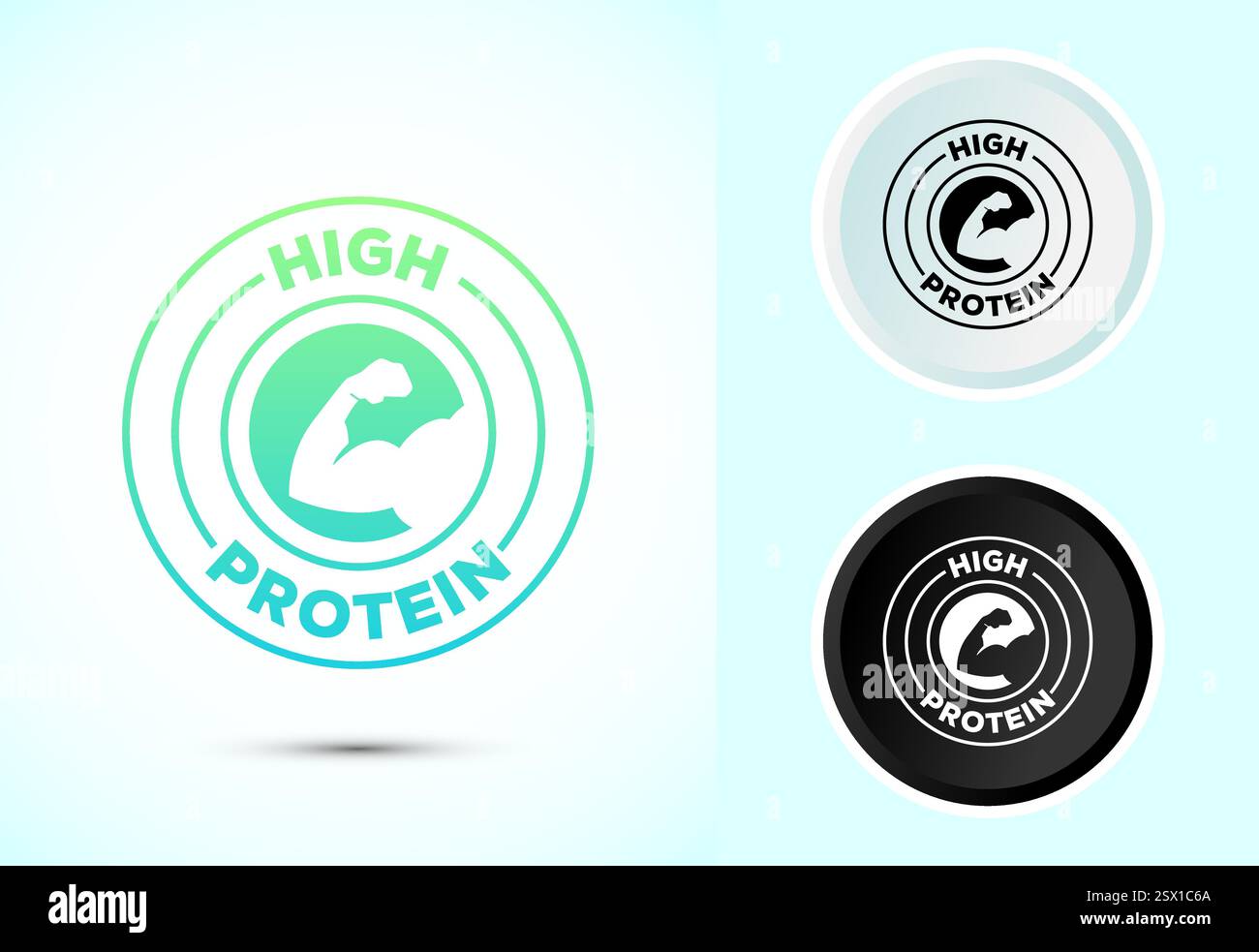 High protein icon, High protein label design for packaging, Nutrition ...