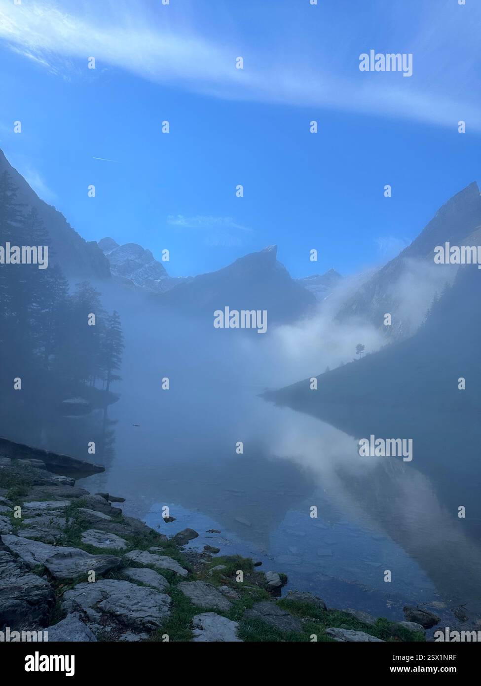 Misty swiss Mountains - Smartphone Captured Stock Image