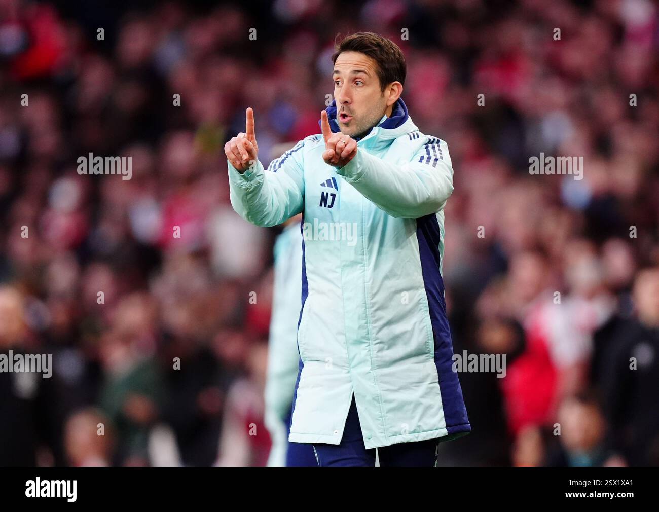 Arsenal set-piece coach Nicolas Jover during the Premier League match ...
