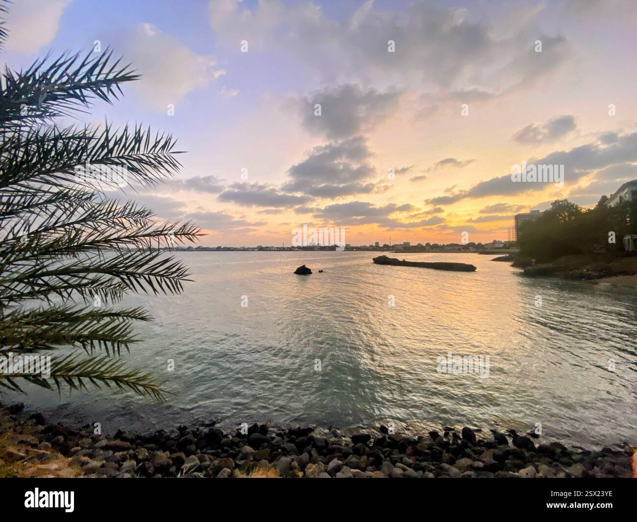 Djibouti the best sunset - Smartphone Captured Stock Image