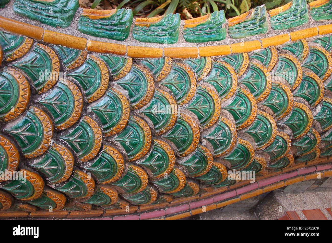 Decorative Naga serpent balustrade at Doi Suthep Temple, Chiang Mai ...