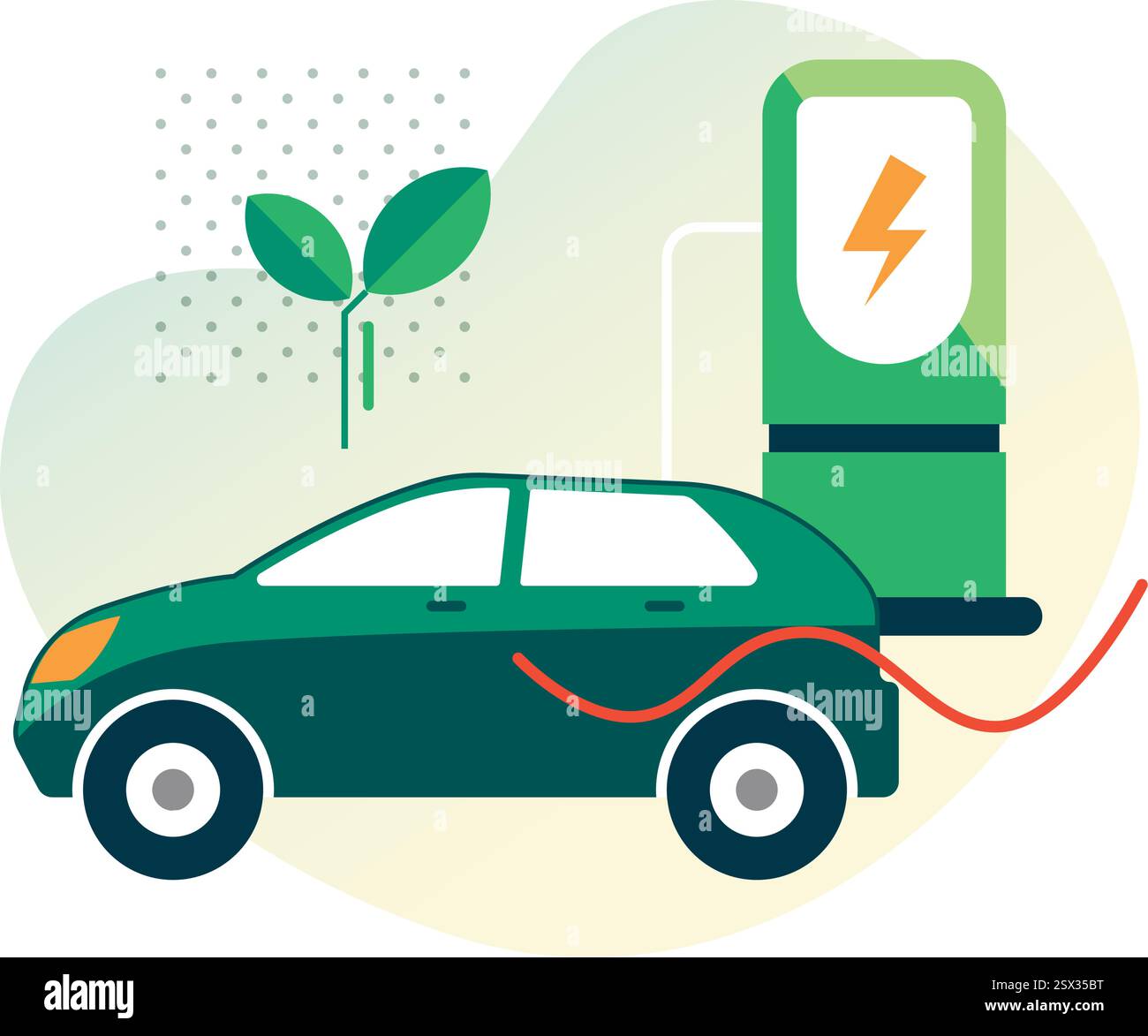 Future is Electric Vehicle - Stock Illustration as EPS 10 File Stock Vector