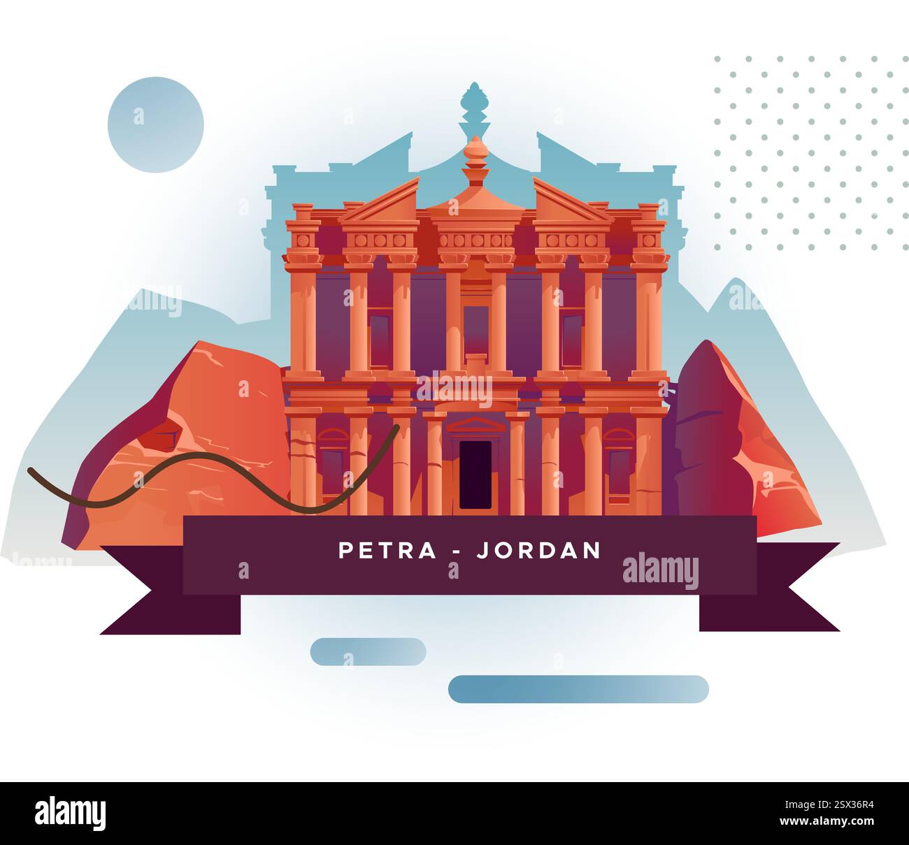 Petra also called the "Rose City" - Stock Illustration as EPS 10 file ...
