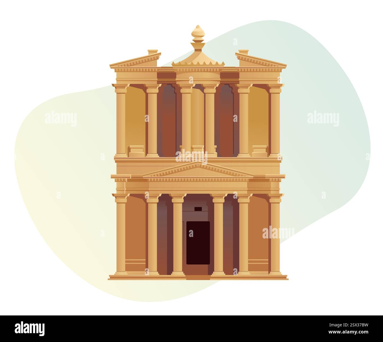 Petra also called the "Rose City" - Stock Illustration as EPS 10 file ...