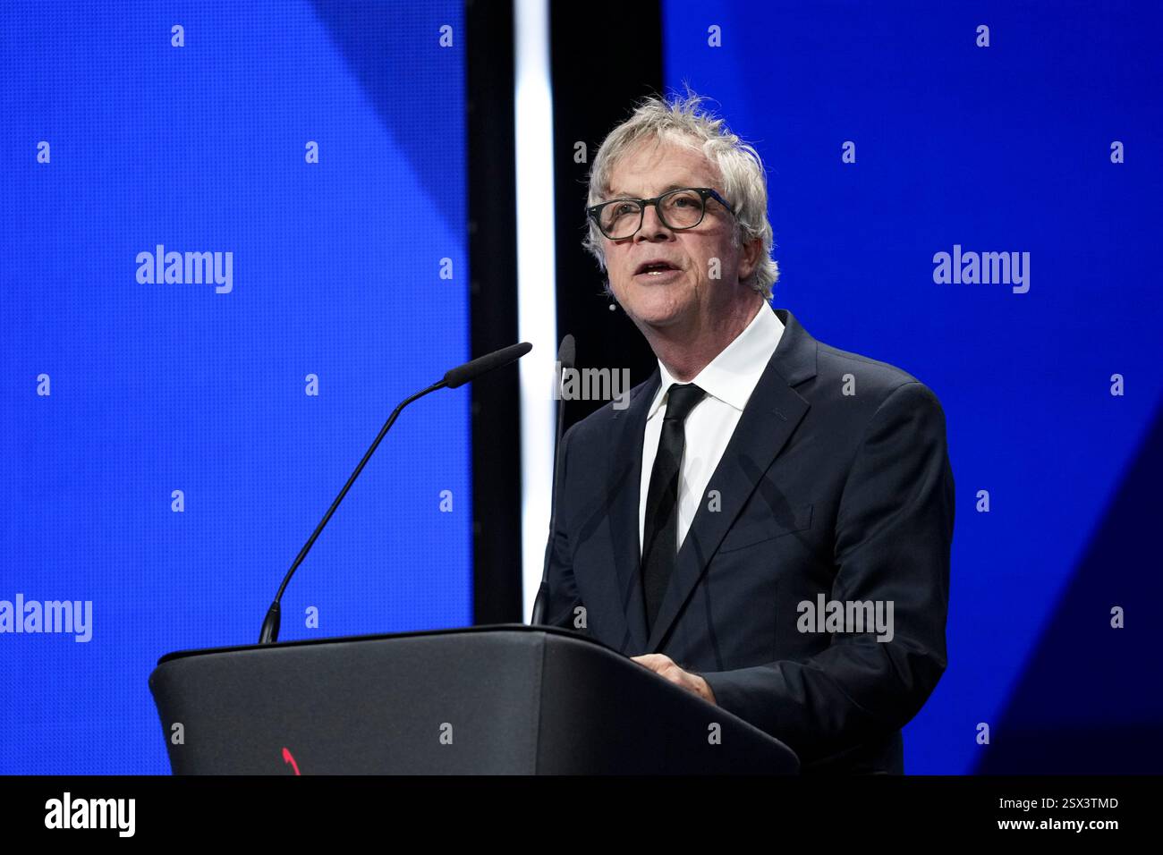 International jury president Todd Haynes addresses the audience during ...