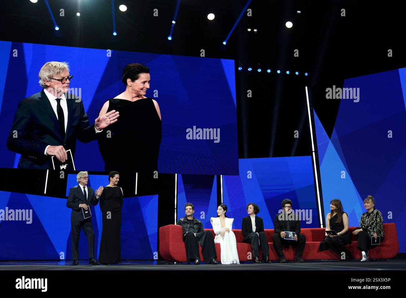 Jury president Todd Haynes, left, alongside Host Desiree Nosbusch ...