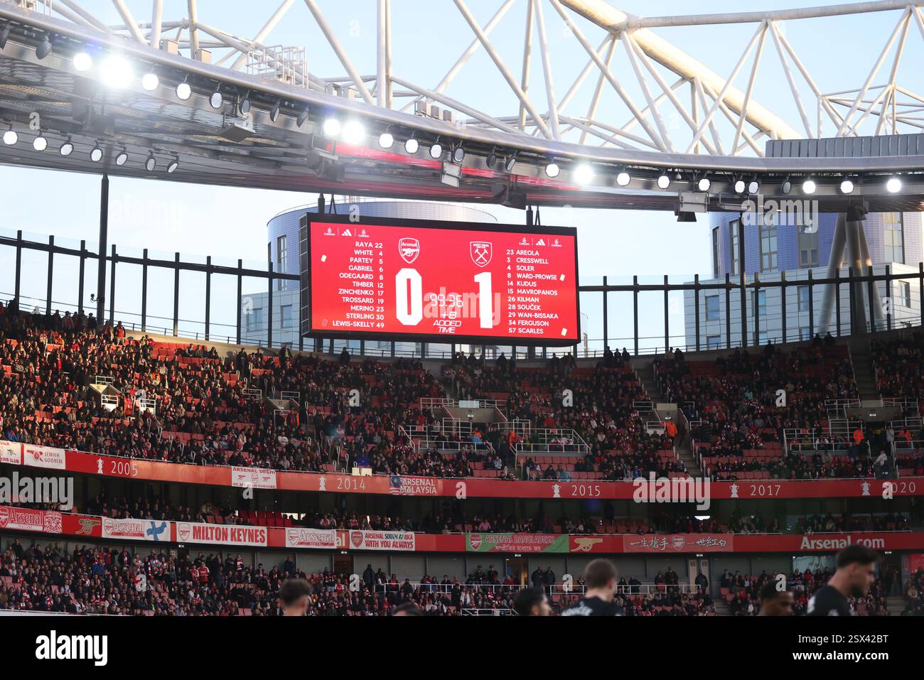 Image of the scoreboard showing a 0-0 draw between Bangladesh and Singapore in a football match