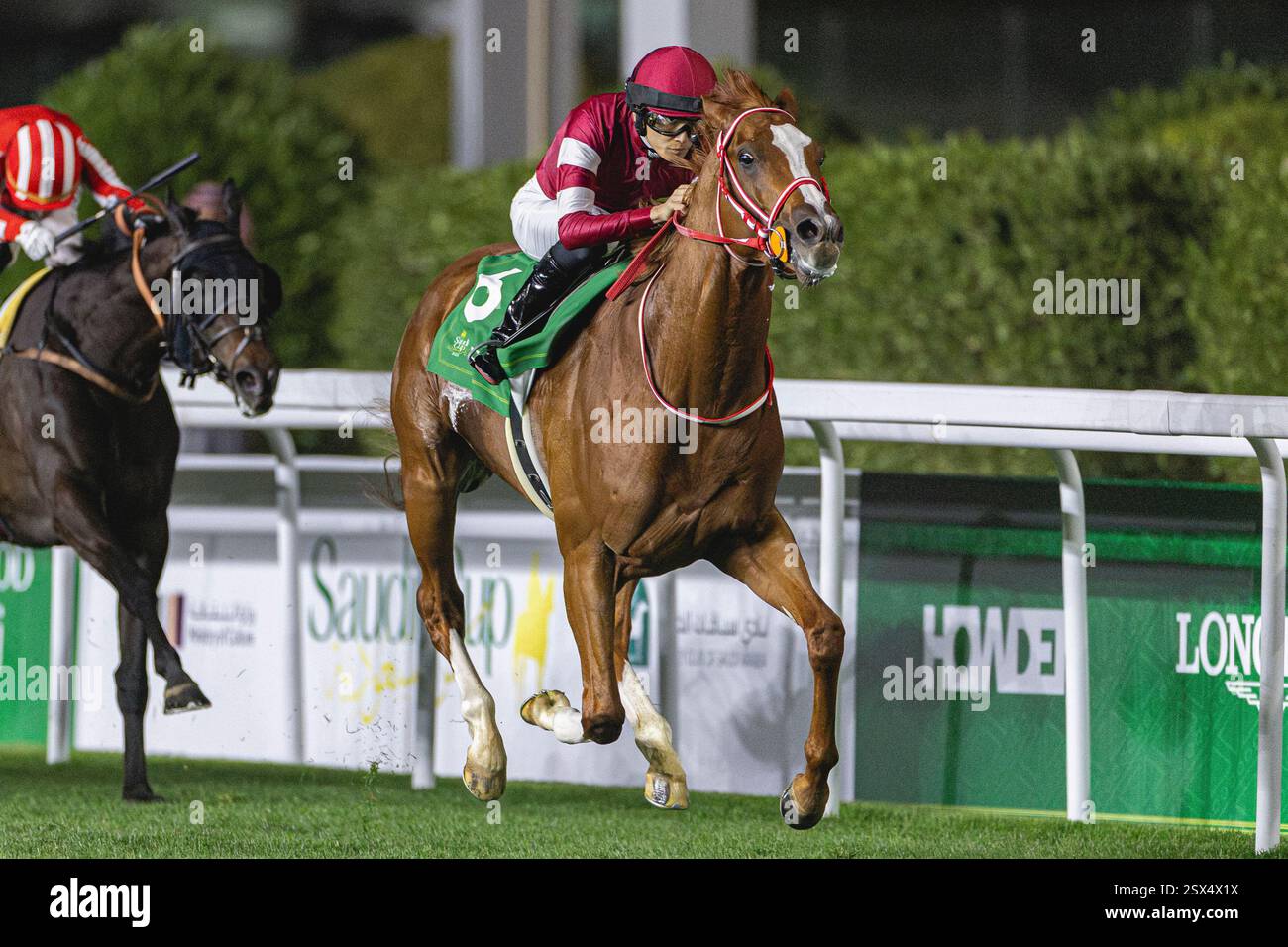 February 22, 2025, Riyadh, USA: Shin Emperor (6) ridden by Ryusei Sakai ...