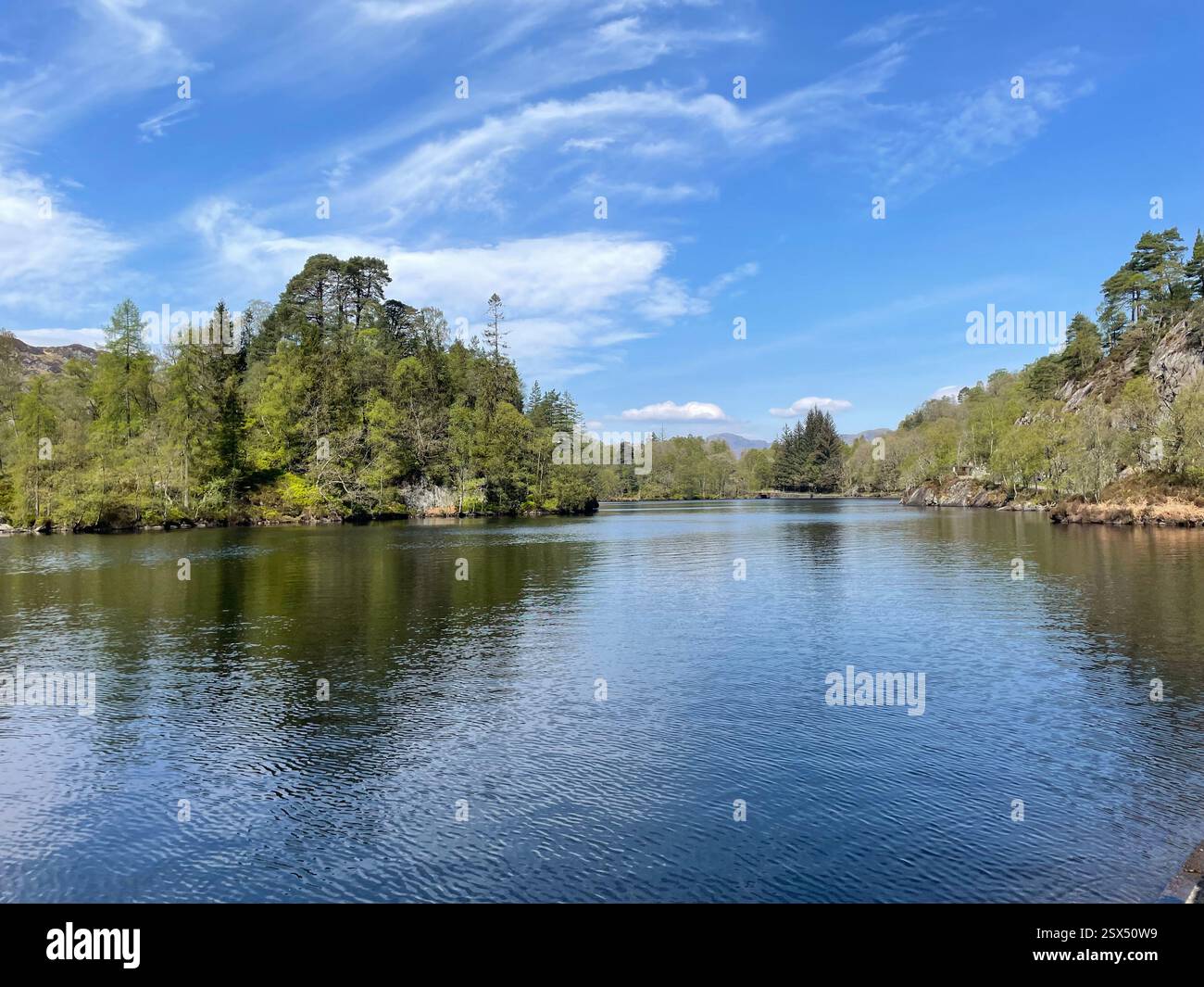 Reflective Beauty at Trossachs Pier - Smartphone Captured Stock Image