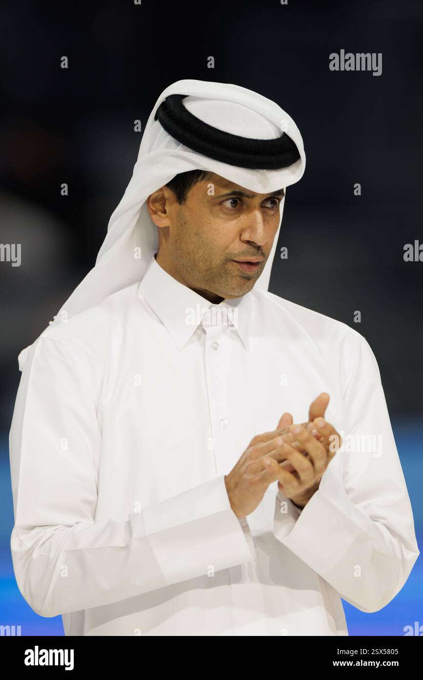 The President of the Qatar Tennis Federation Nasser al-Khelaifi during ...