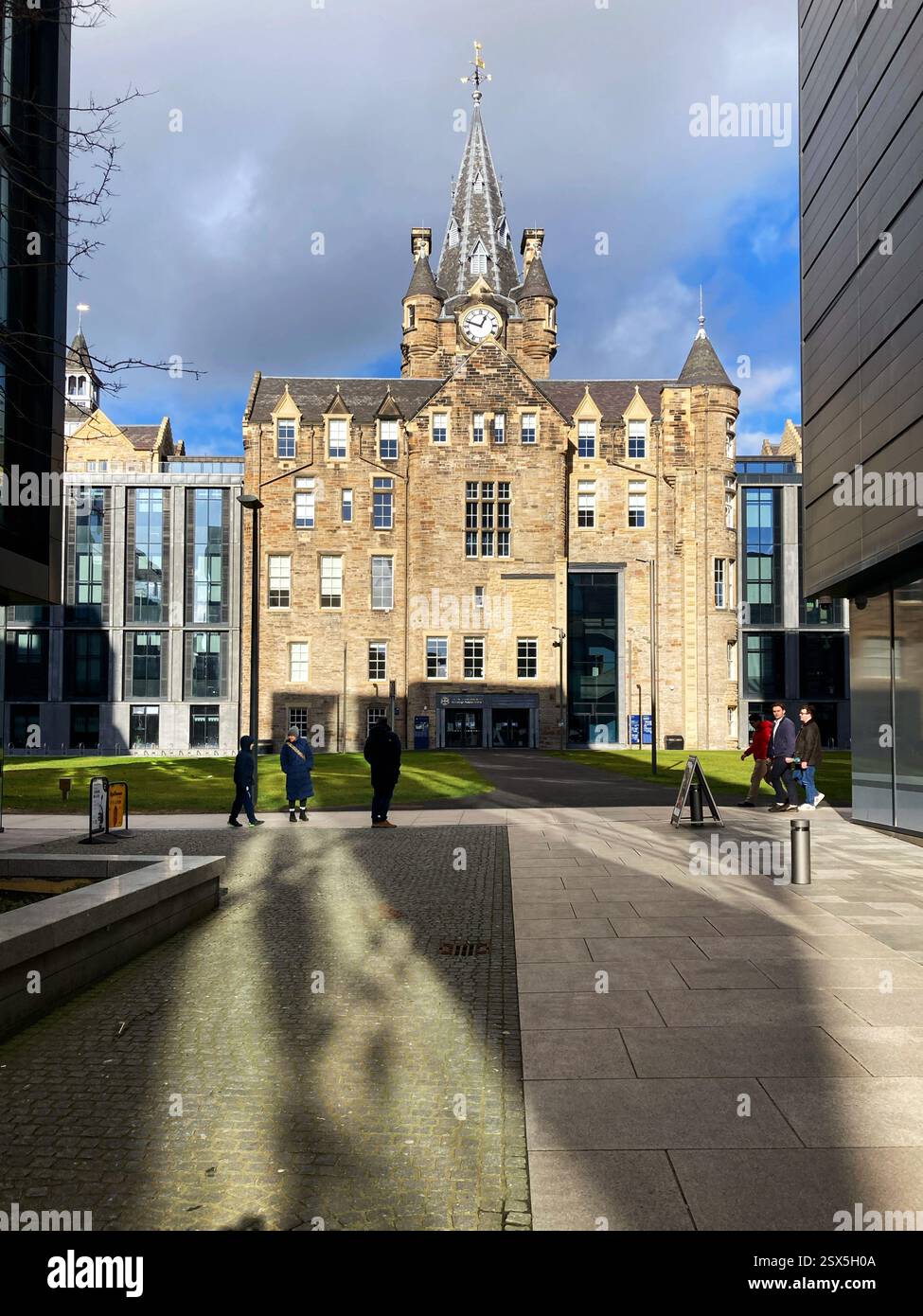 Edinburgh Futures Institute (EFI) at the University of Edinburgh, viewed from the modern Quartermile development, Edinburgh Scotland - Smartphone Captured Stock Image