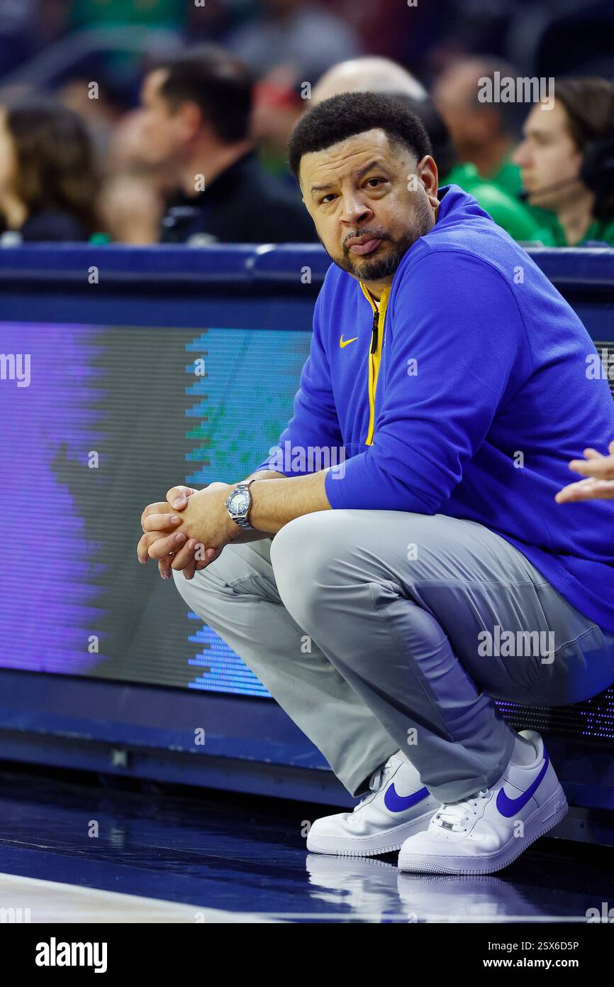SOUTH BEND, IN - FEBRUARY 22: Pittsburgh Panthers head coach Jeff Capel ...
