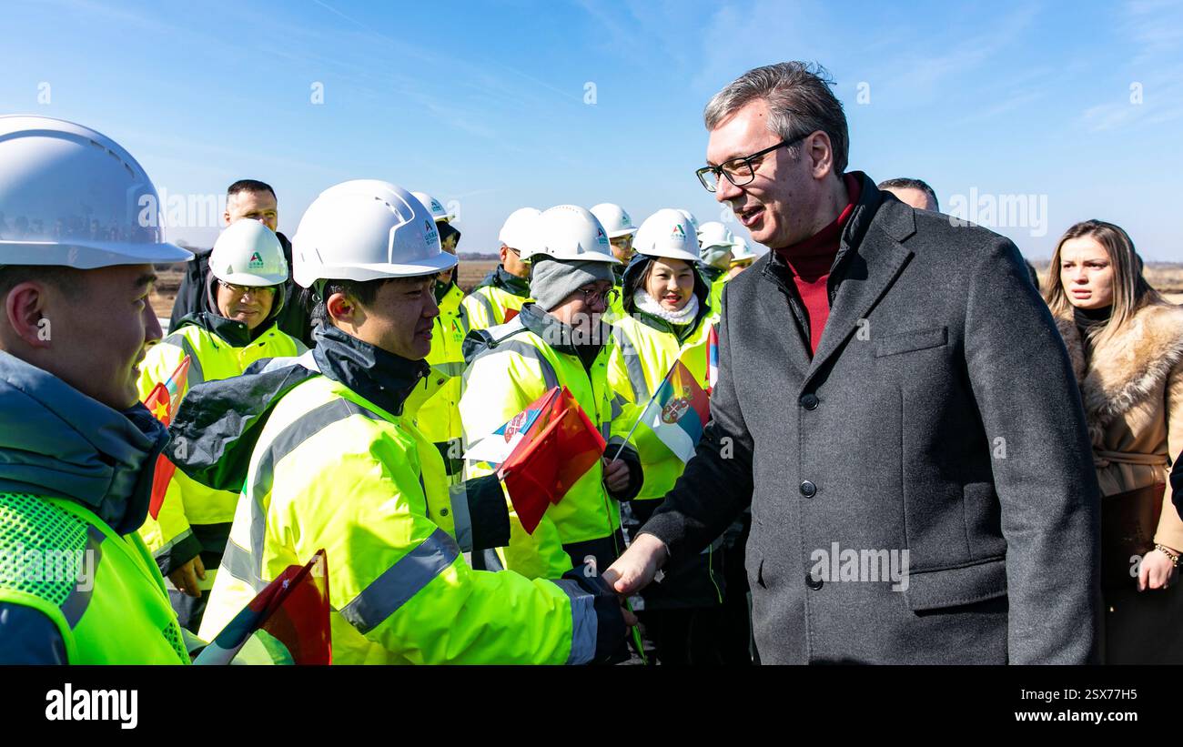 (250223) -- POZAREVAC, Feb. 23, 2025 (Xinhua) -- Serbian President