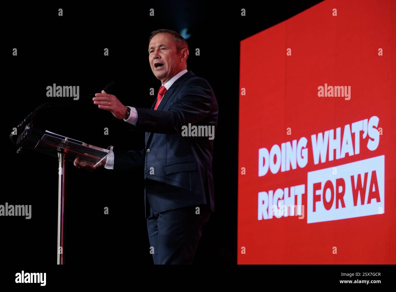 Western Australia Premier, Roger Cook speaks during the WA Labor’s 2025 ...