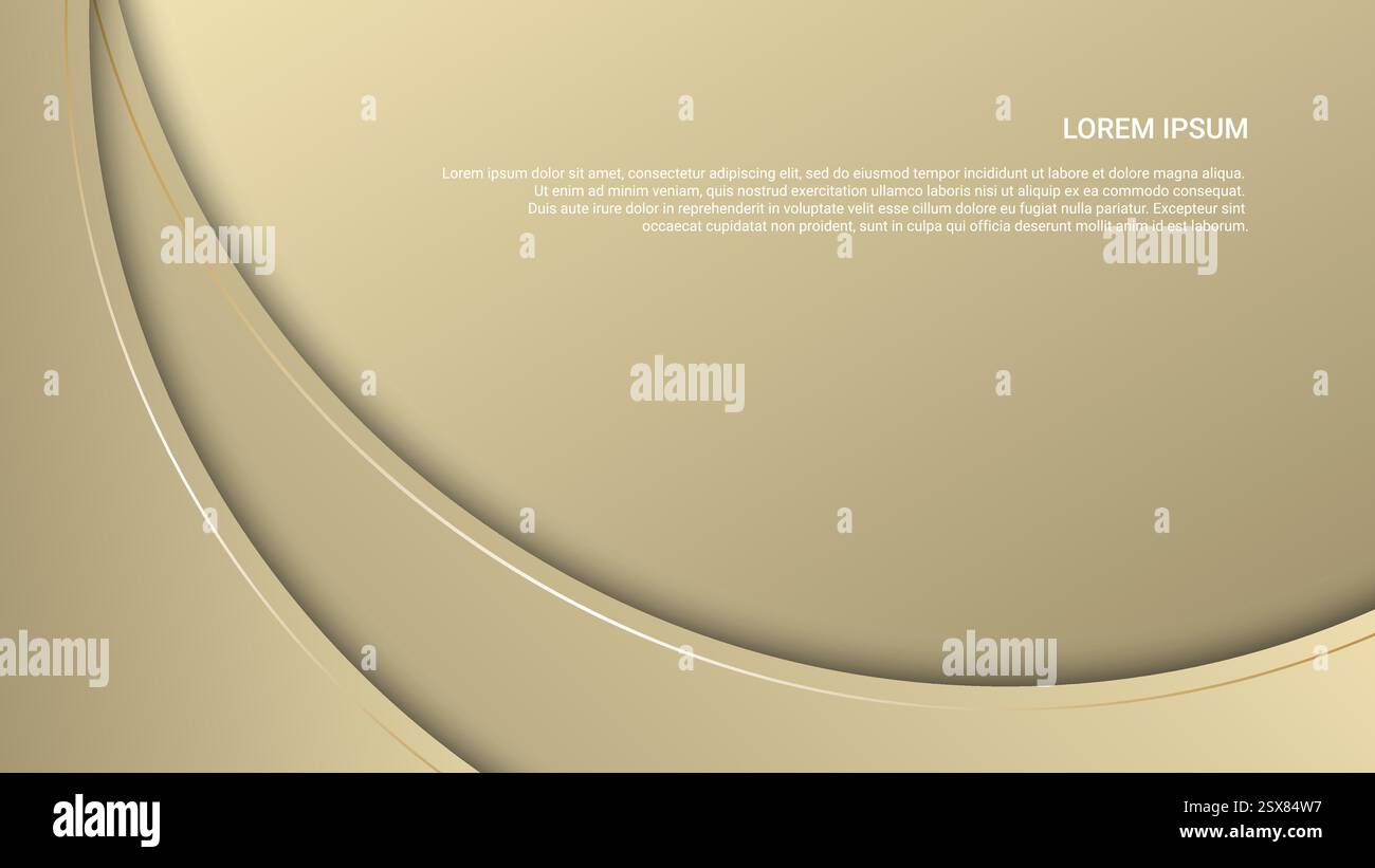 abstract background design with curved golden lines Stock Vector