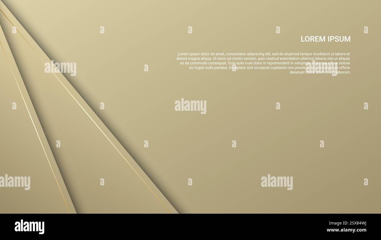 smooth abstract background design with gold lines Stock Vector