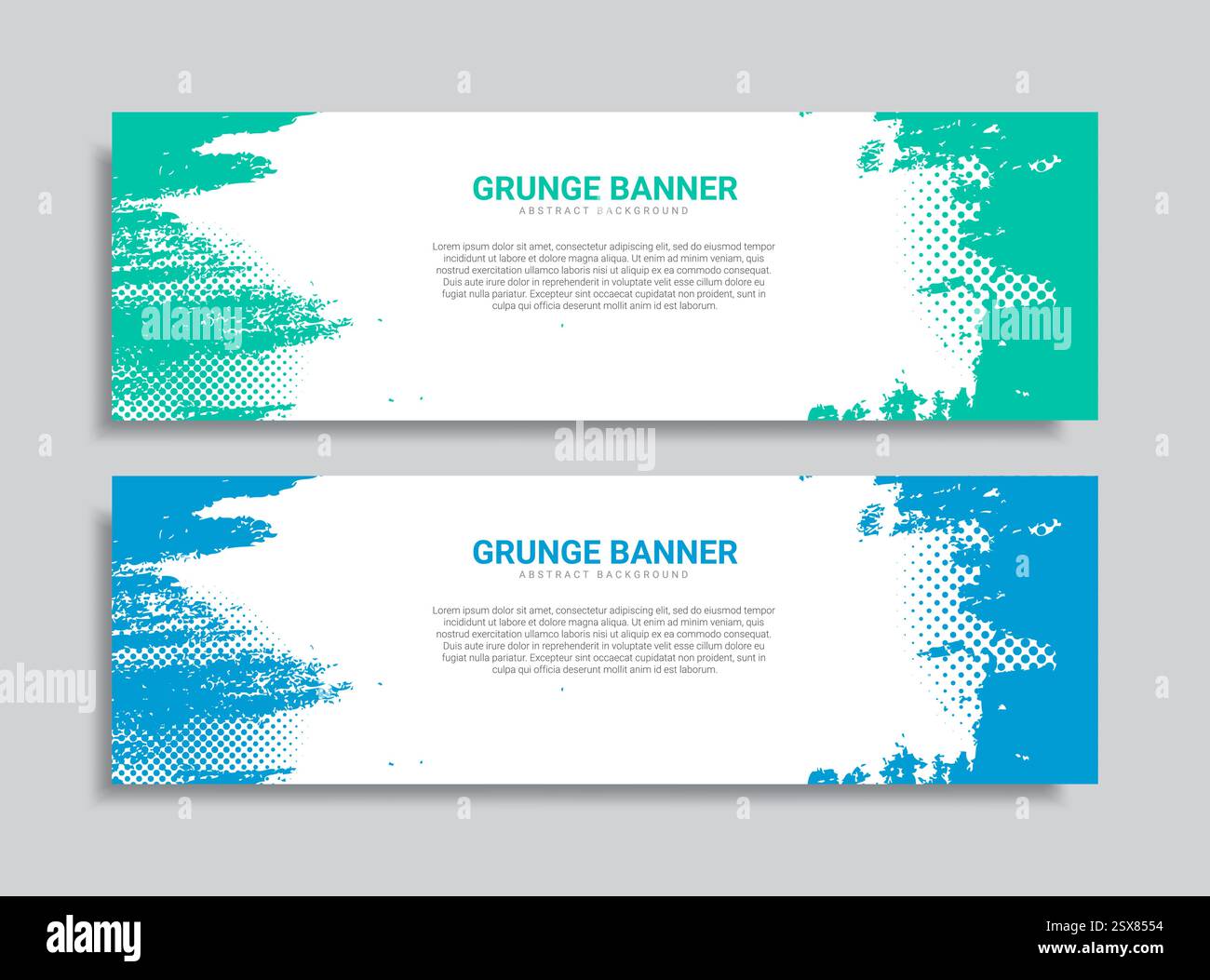 grunge banner design set in two colors Stock Vector