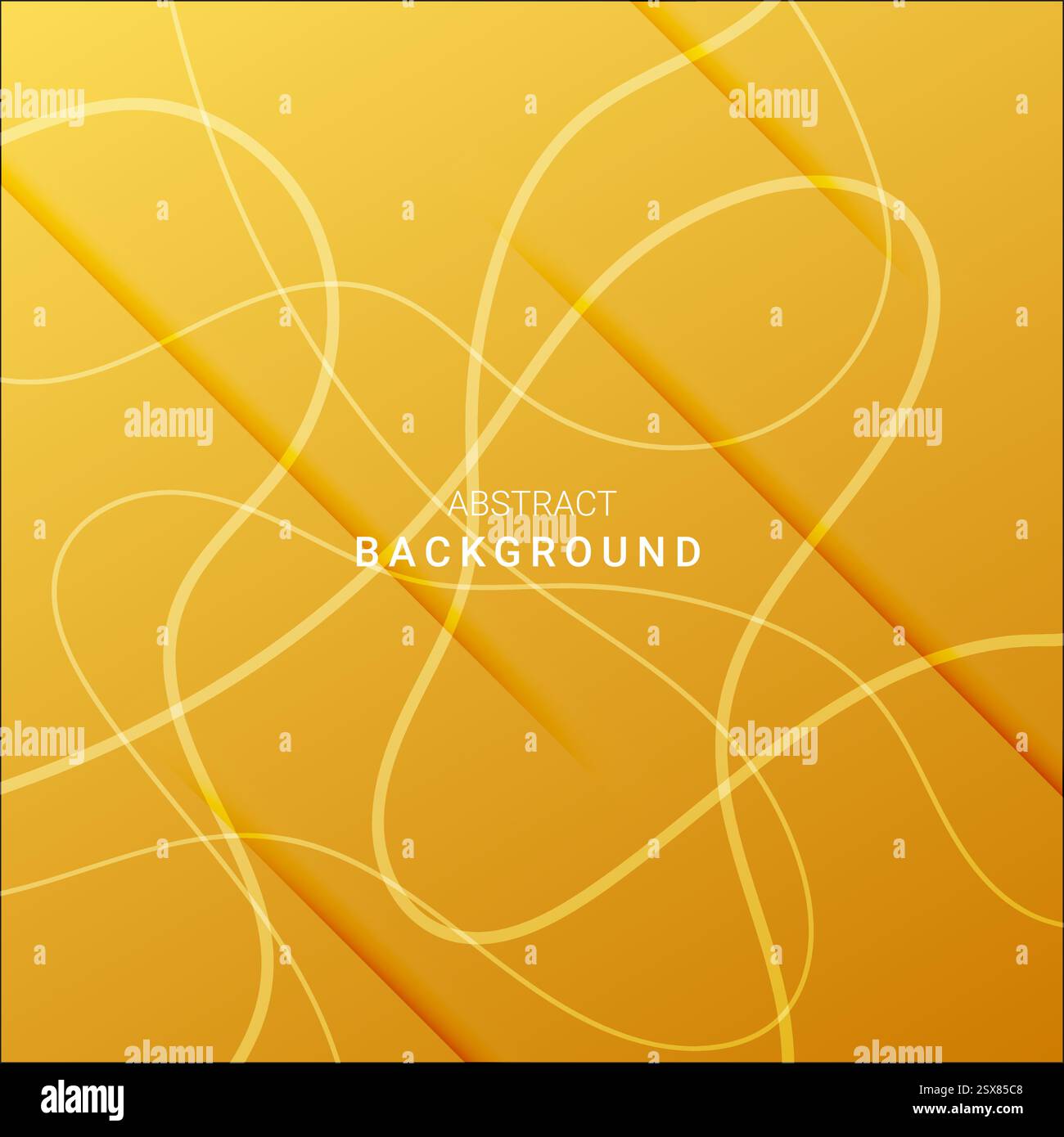 yellow abstract background design with random curved lines Stock Vector