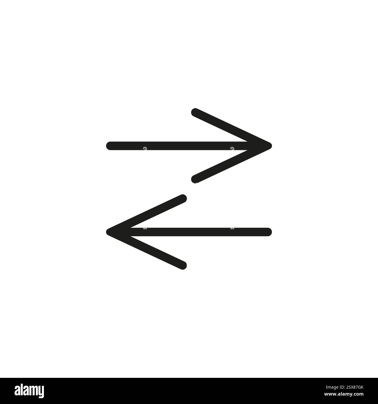 Exchange Arrow Icon. isolated perfect pixel with flat style in white background for UI, app, web site, logo. Vector illustration. Stock Vector
