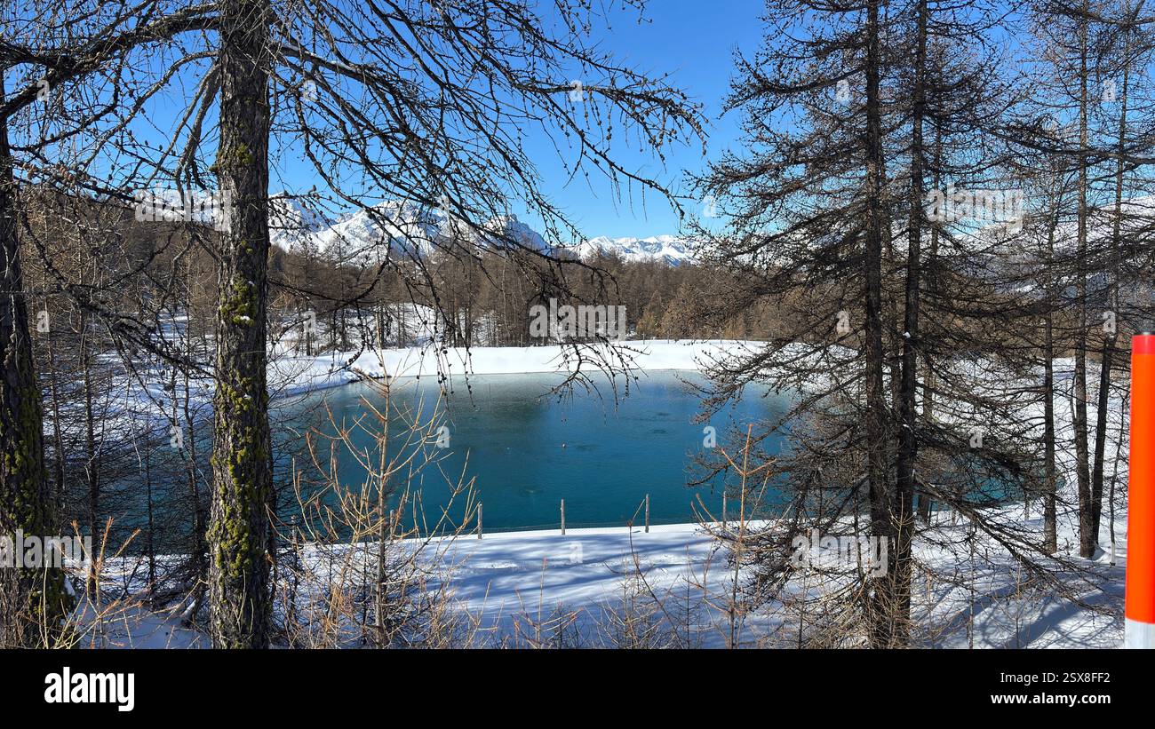 Piedmont Italy Sansicario. Ski resort snow and beautiful mountains. Alps. Alpine Mountain View skiing holiday travel outdoors beautiful winter landsca - Smartphone Captured Stock Image