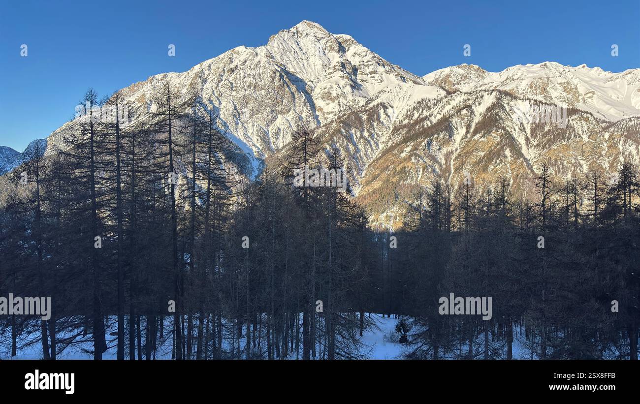 Piedmont Italy Sansicario. Ski resort snow and beautiful mountains. Alps. Alpine Mountain View skiing holiday travel outdoors beautiful winter landsca - Smartphone Captured Stock Image