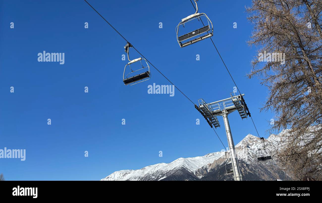 Piedmont Italy Sansicario. Ski resort snow and beautiful mountains. Alps. Alpine Mountain View skiing holiday travel outdoors beautiful winter landsca - Smartphone Captured Stock Image