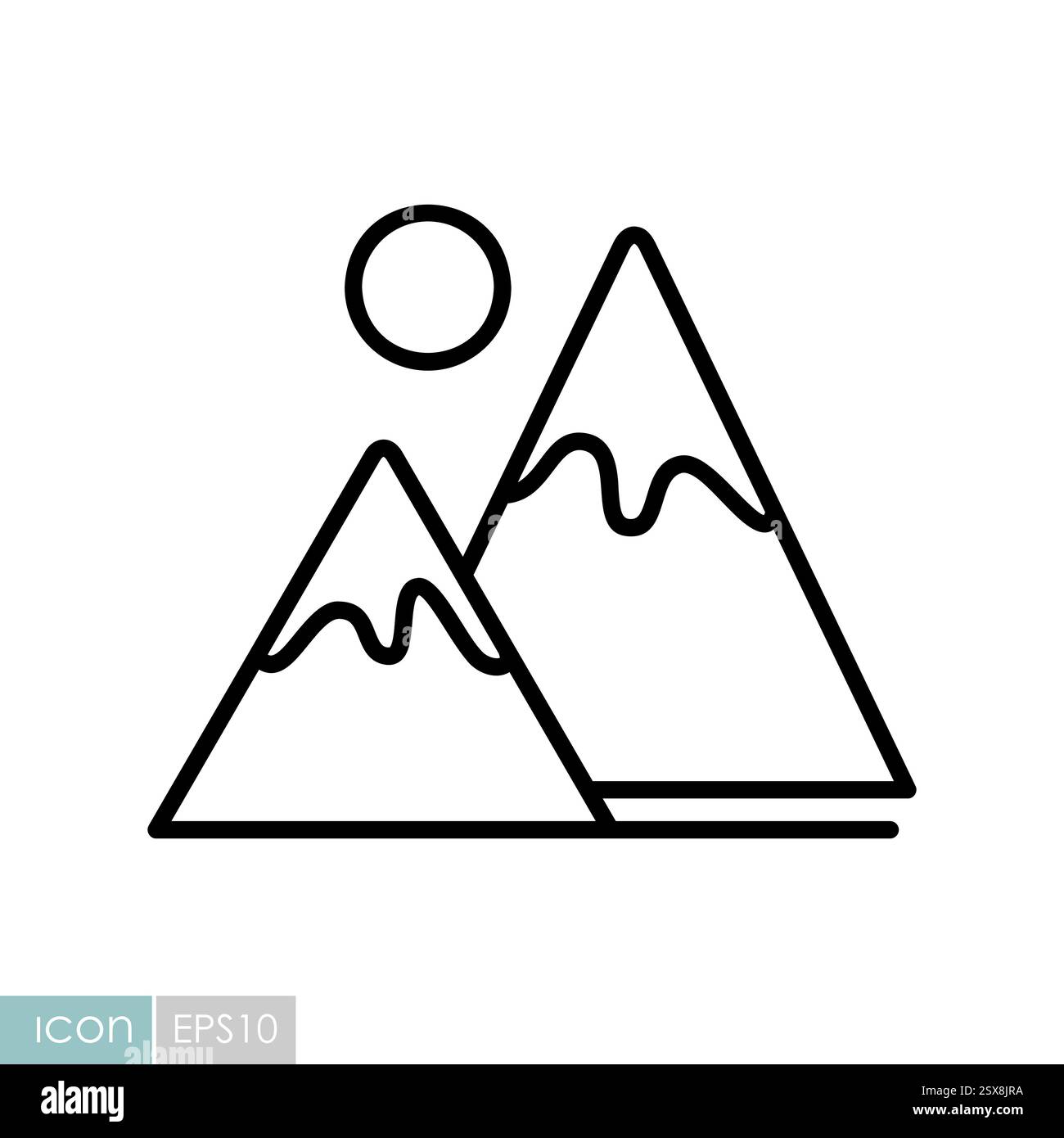 Mountains vector icon. Nature sign. Graph symbol for travel and tourism ...