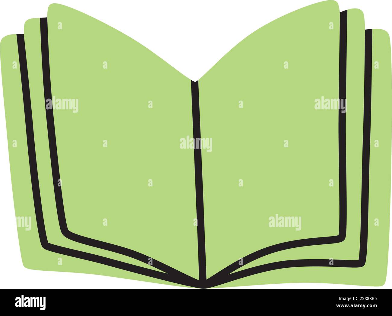 Doodle open book icon hand drawn in a modern minimalistic style Stock ...