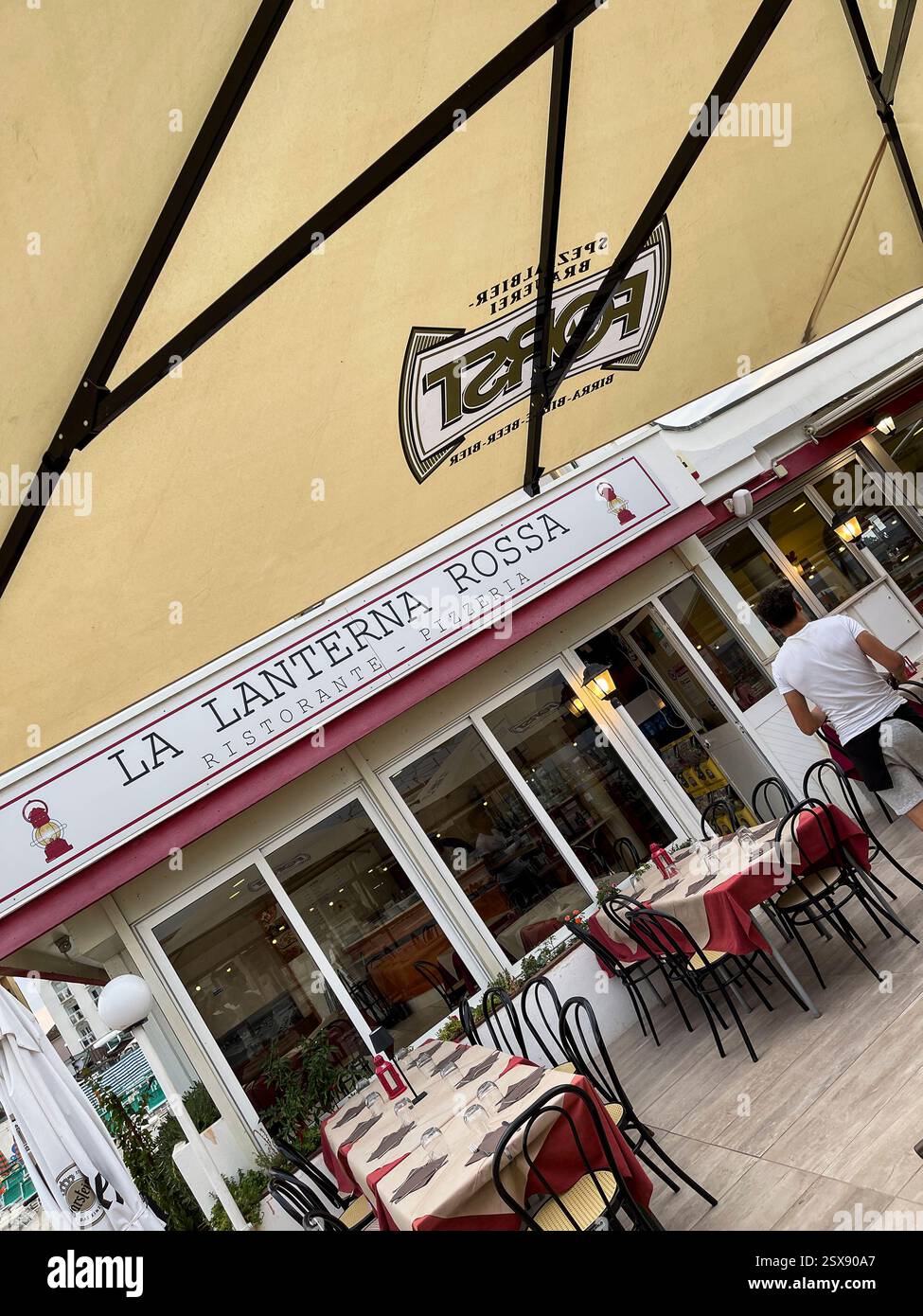 Lanterna Rossa restuarant, Misano Adriatico.2024 iPhone roadtrip - Smartphone Captured Stock Image